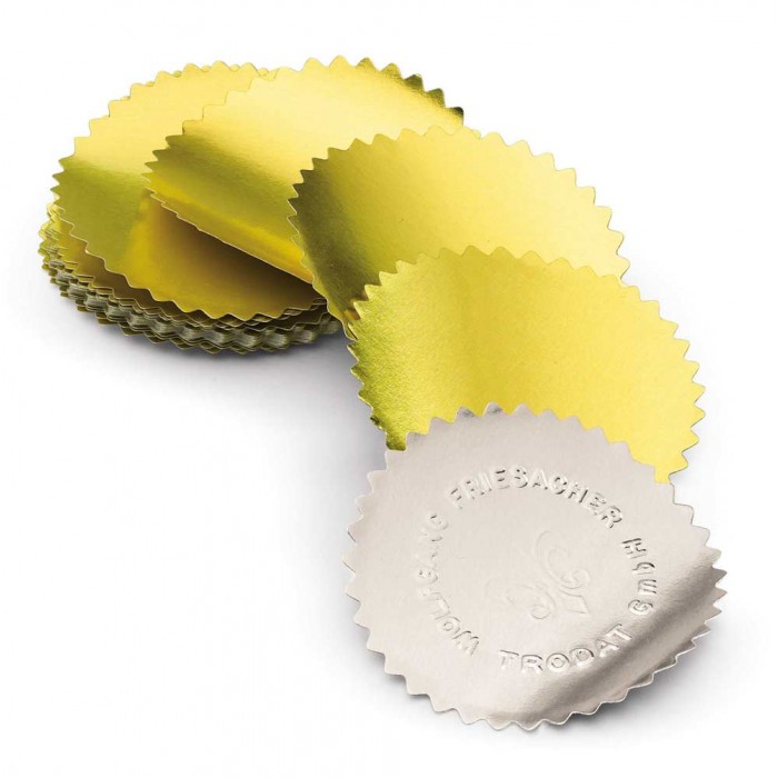 Klebeetiketten für Prägungen 